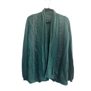 Anthropologie Green Open-Front Cardigan